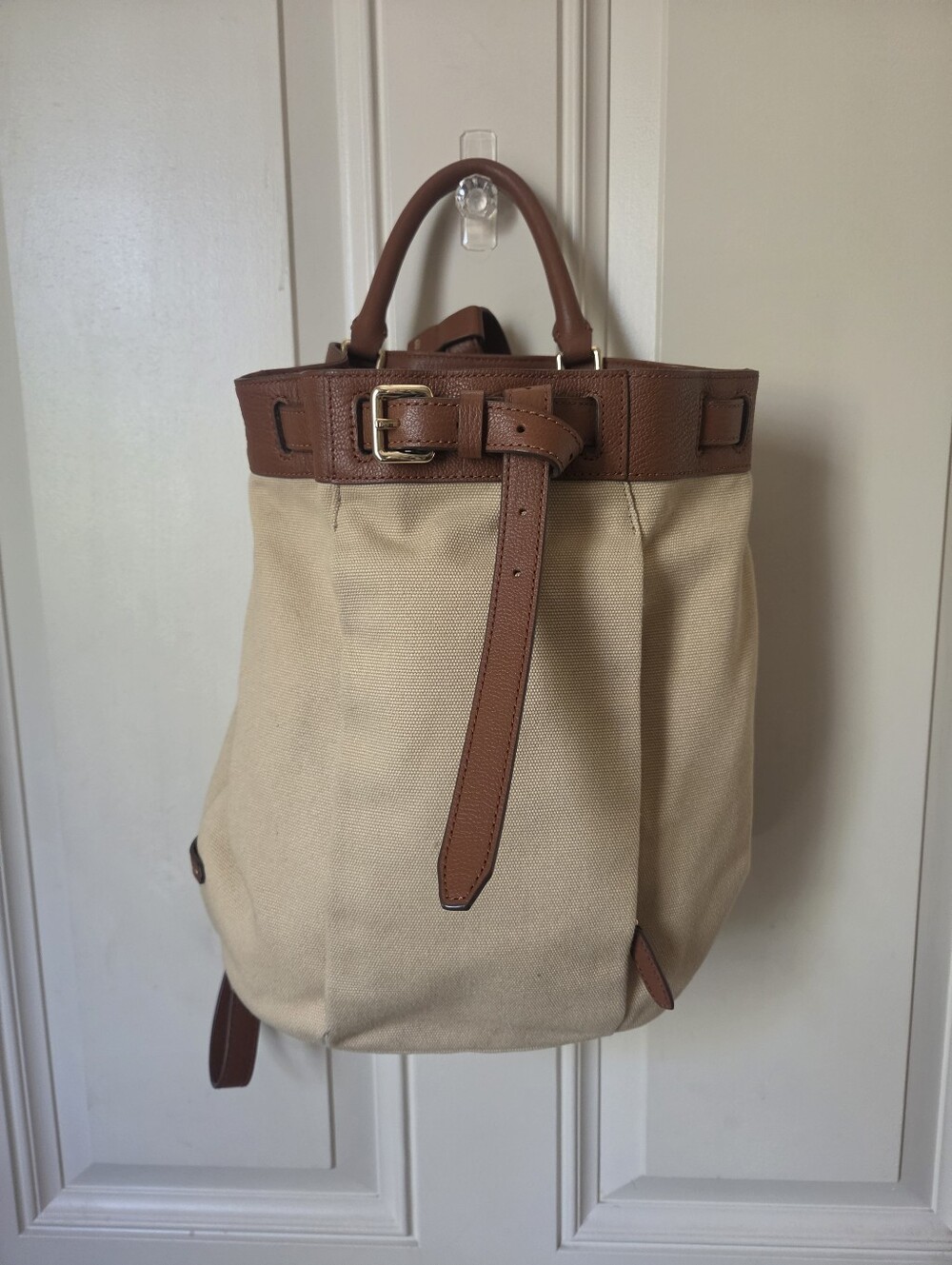 Cole Haan • Leather &  Canvas Backpack 🤎💛